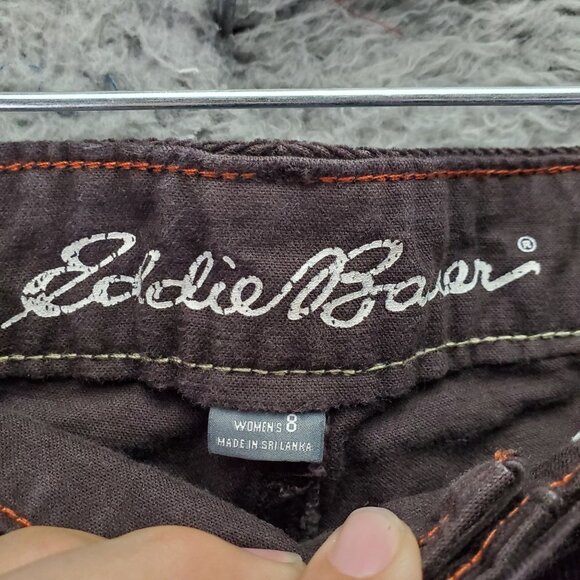 Eddie Bauer Jeans Womens 8 Brown Bootcut Corduroy Slightly Curvy Stretch - Picture 2 of 10